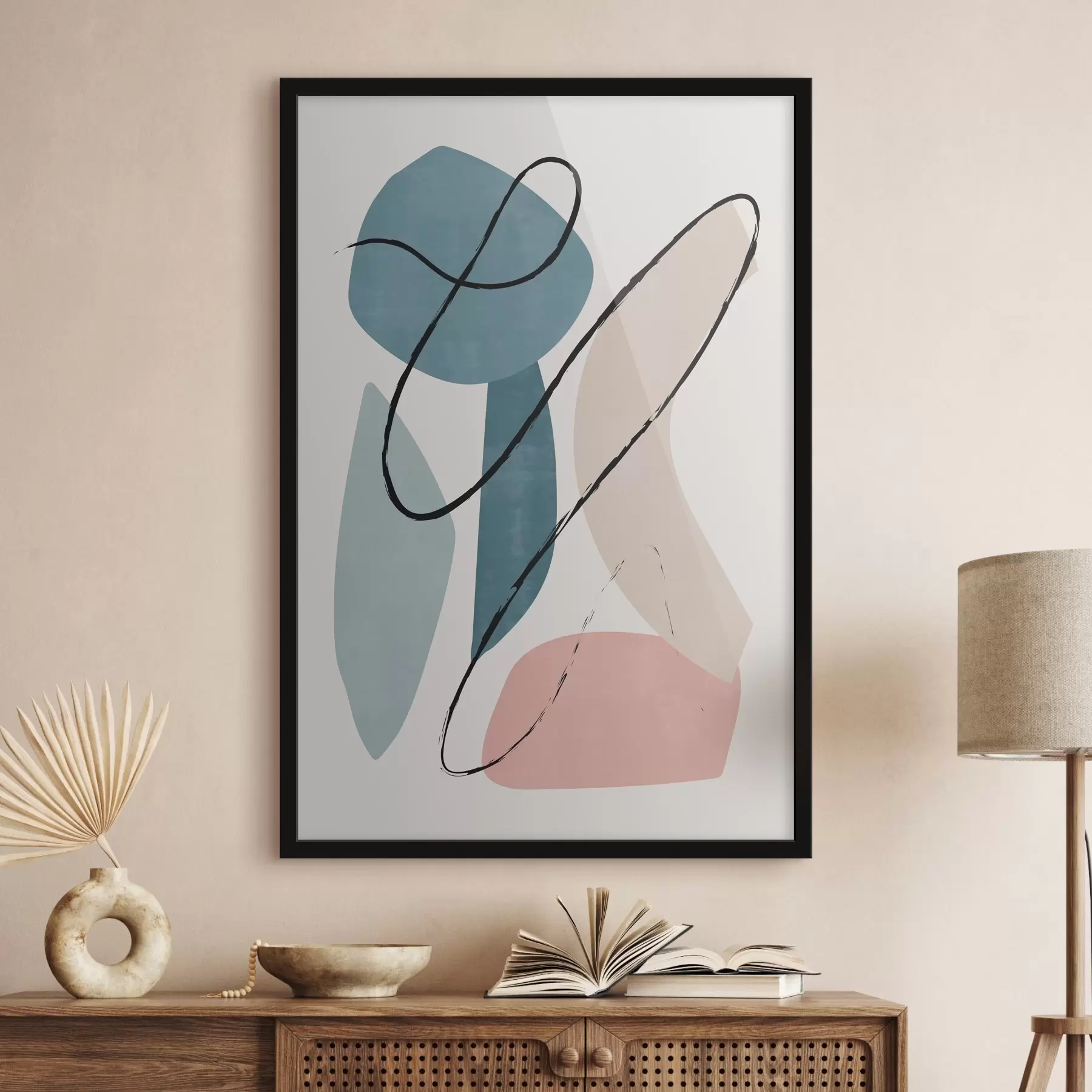 Fototapete Ein Kunstwerk mit verschiedenen Formen und Farben f36653
