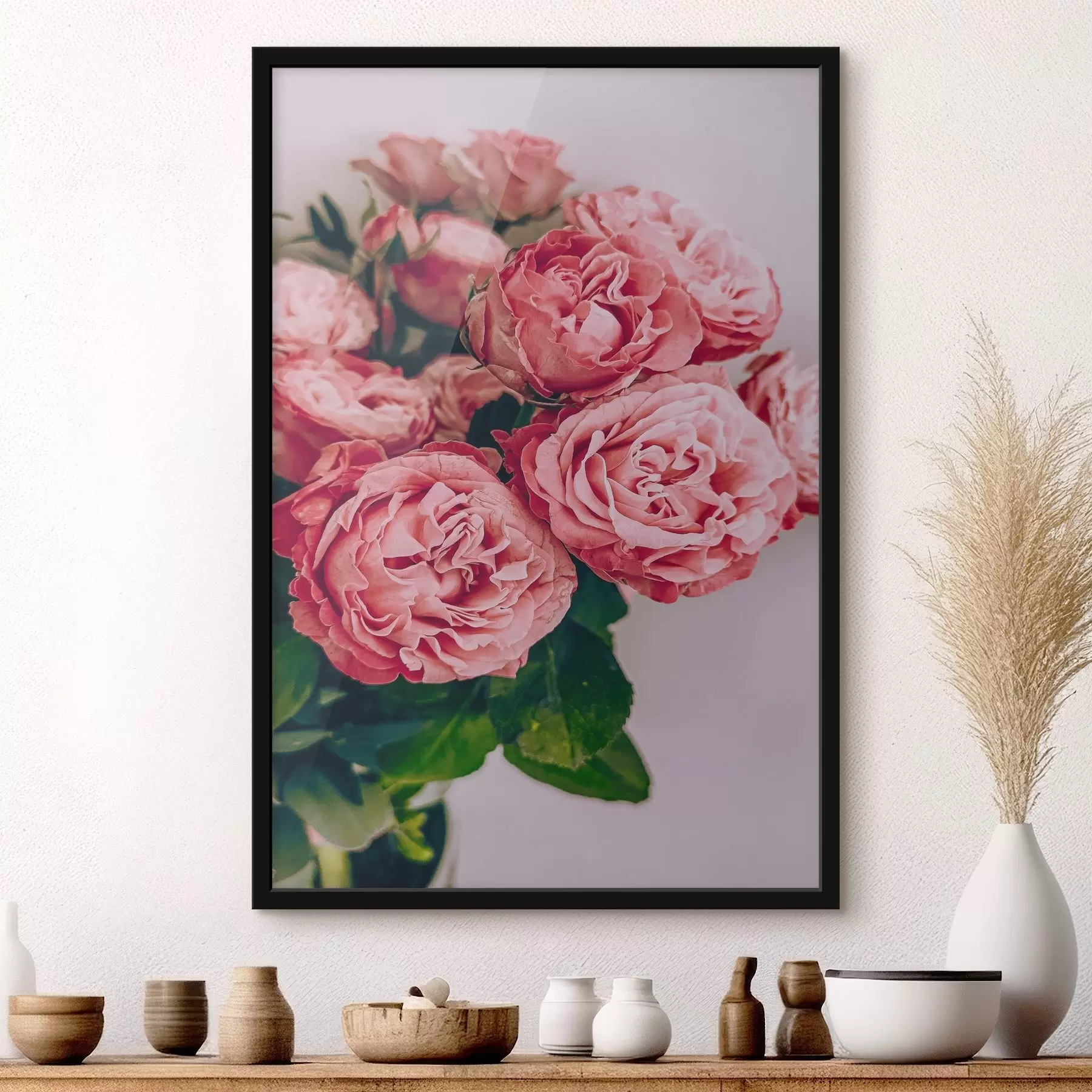 Fototapete Gruppe von rosa Blumen f36692
