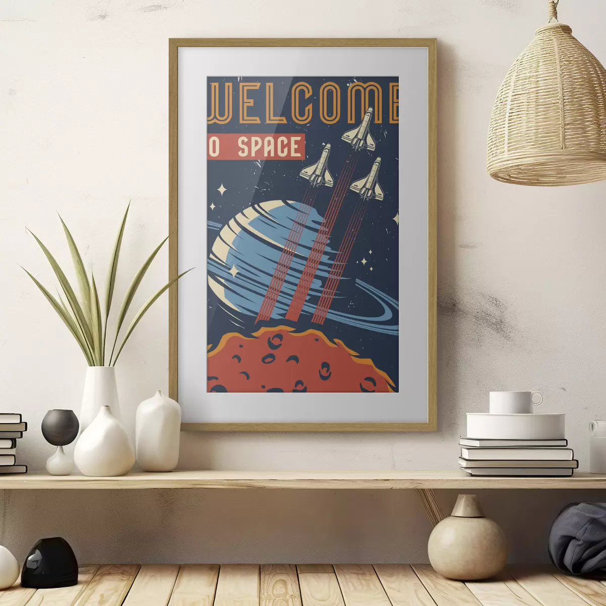 Poster Poster mit Raumfähren, die in den Himmel fliegen f36832