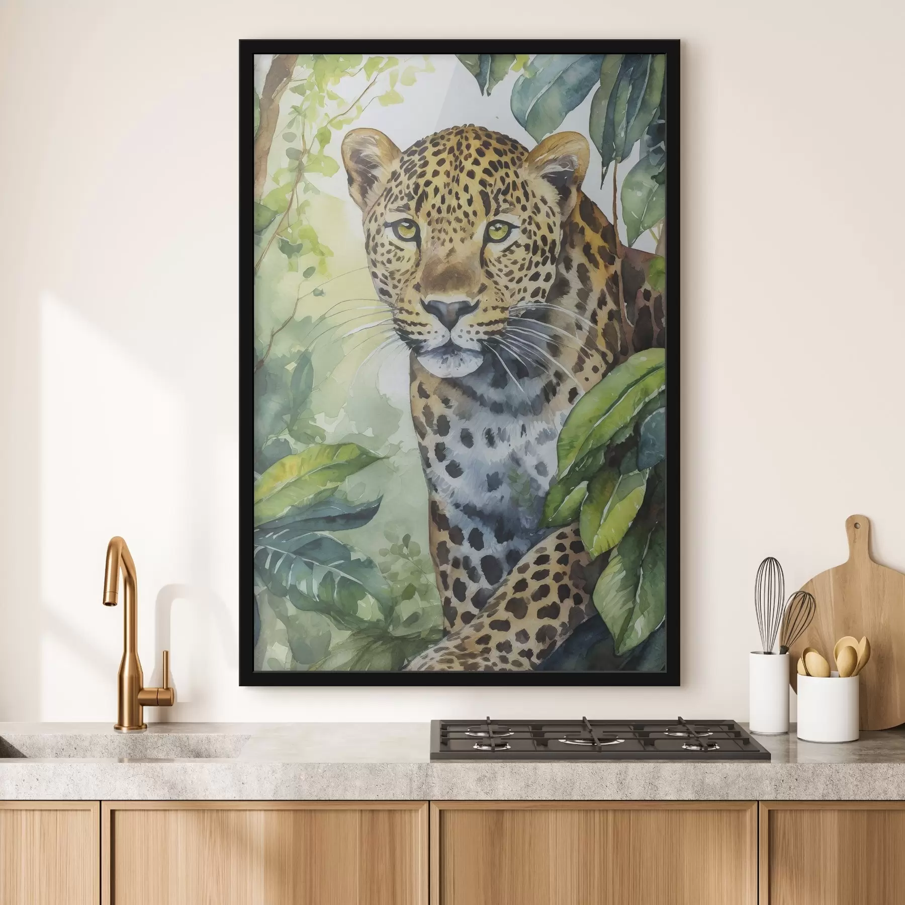 Fototapete Aquarell eines Leoparden f37340