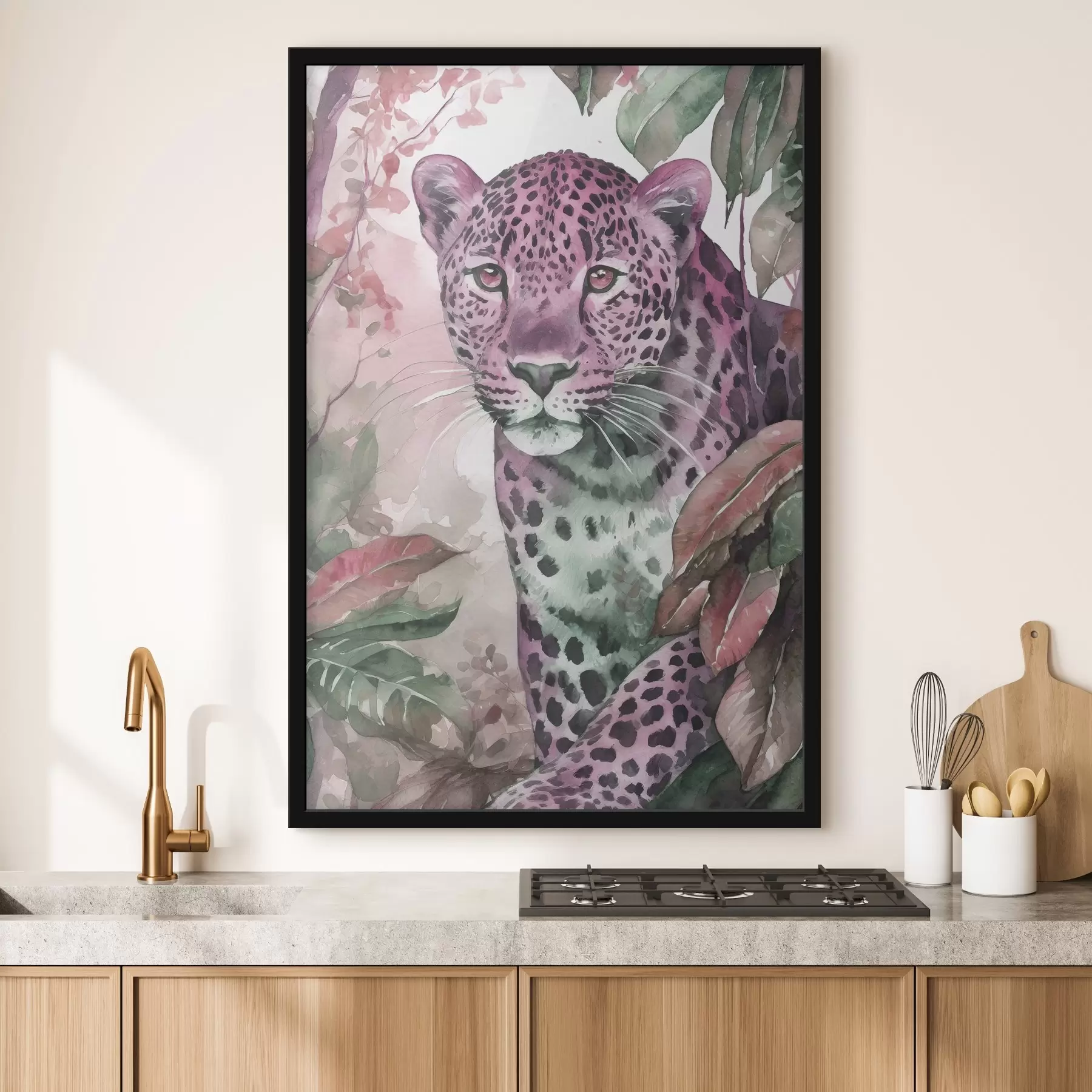 Fototapete Aquarell eines Leoparden f37340v2