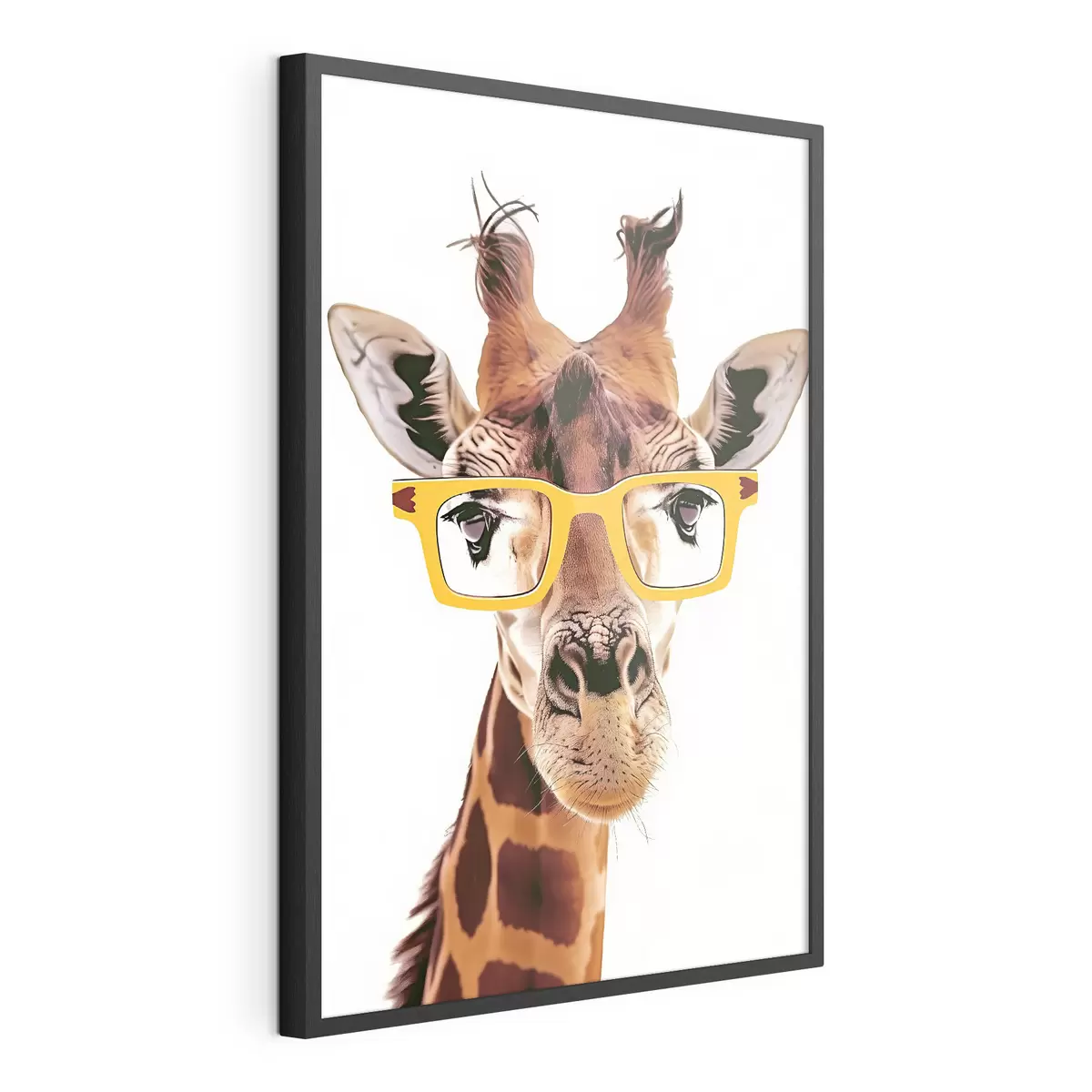 Poster Giraffe mit gelber Brille f38503