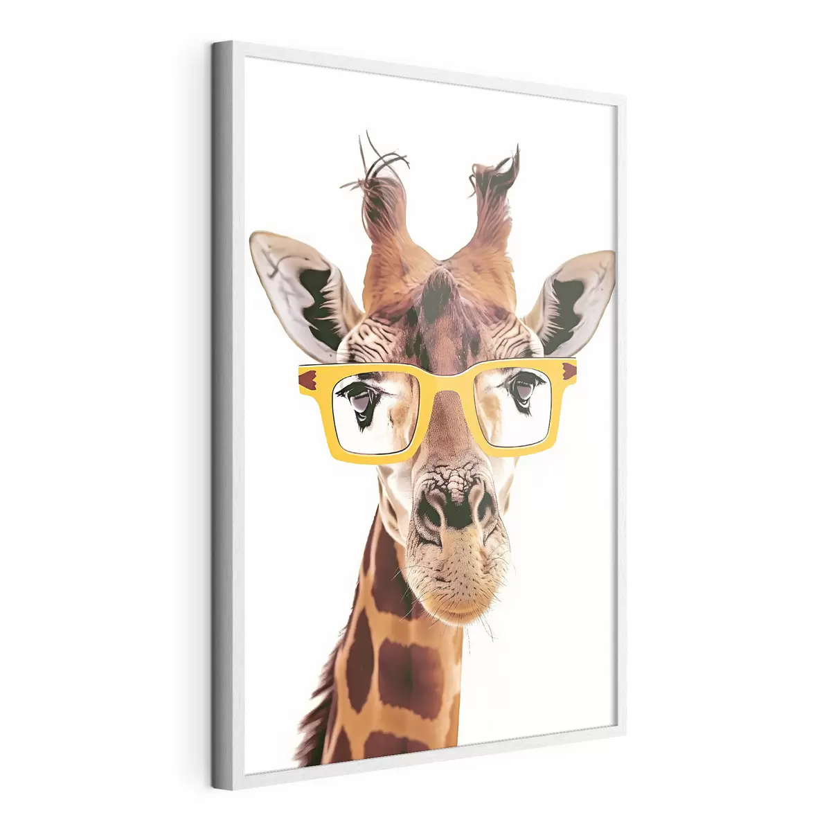 Poster Giraffe mit gelber Brille f38503