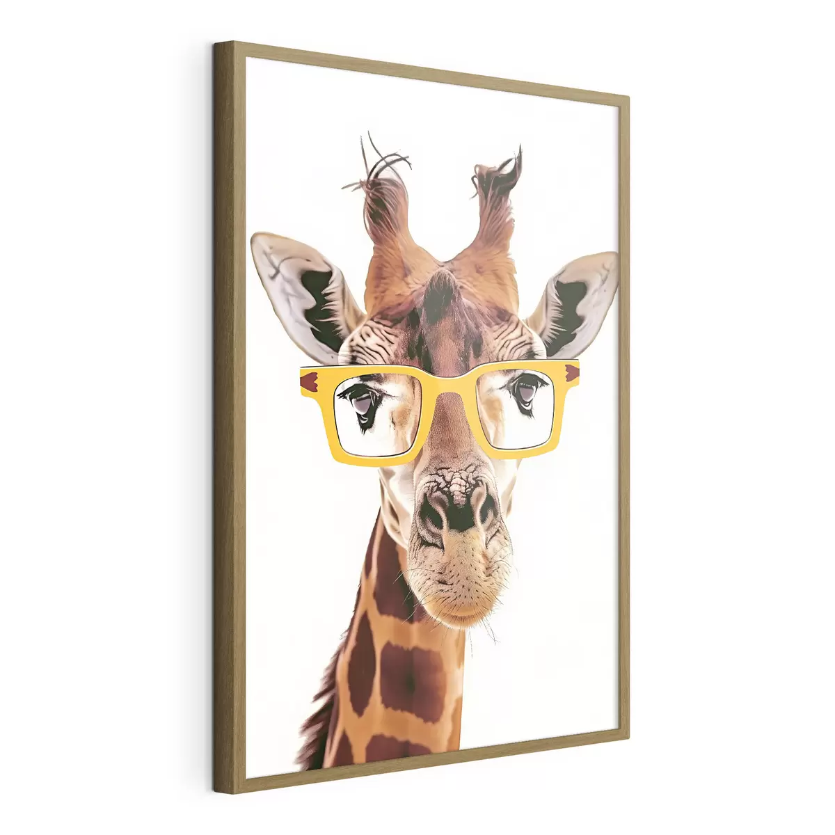 Poster Giraffe mit gelber Brille f38503