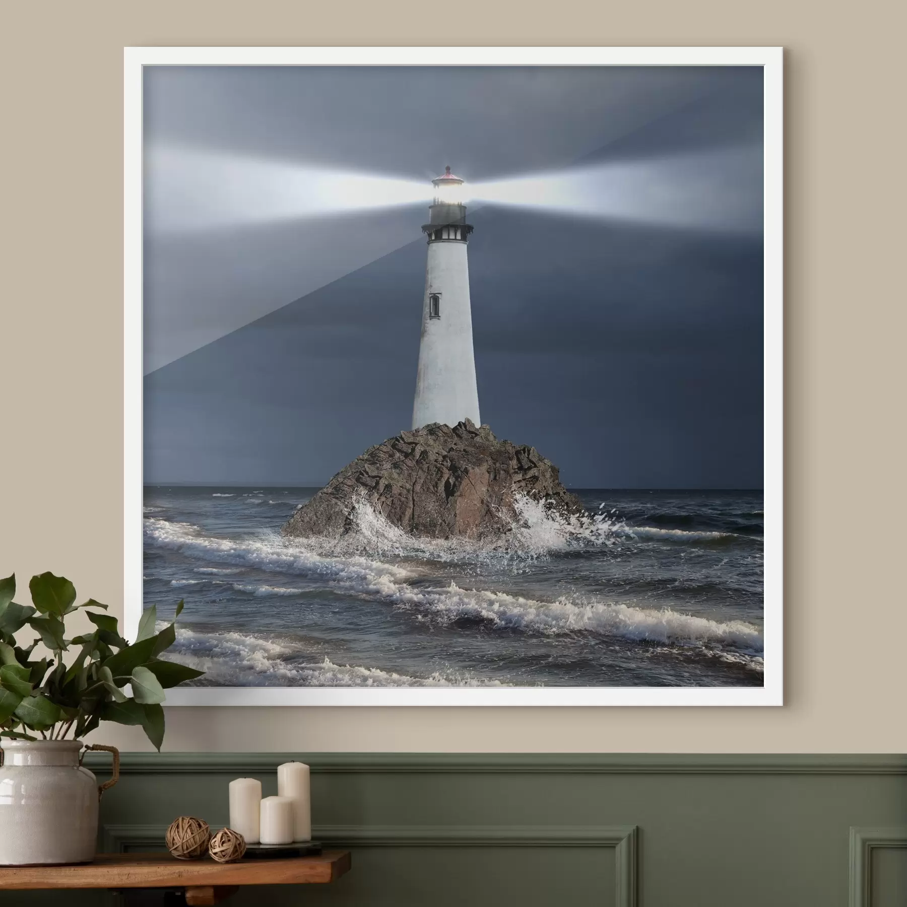 Fototapete Wasser, Leuchtturm und Himmel f08187