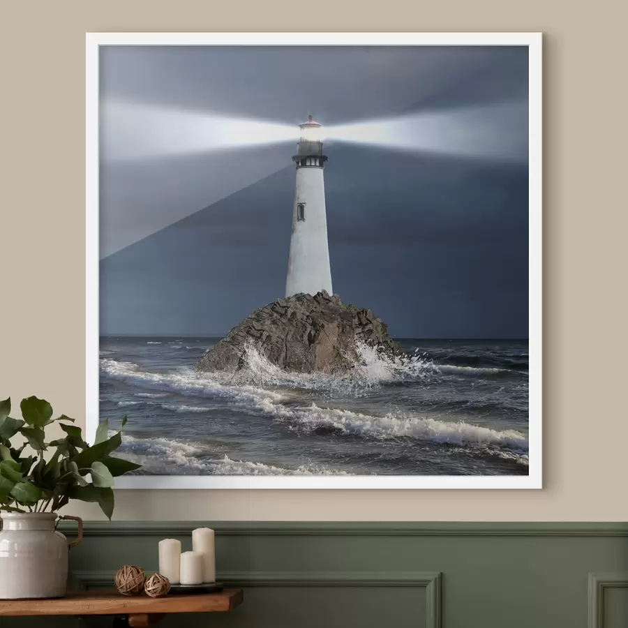 Fototapete Wasser, Leuchtturm und Himmel f08187