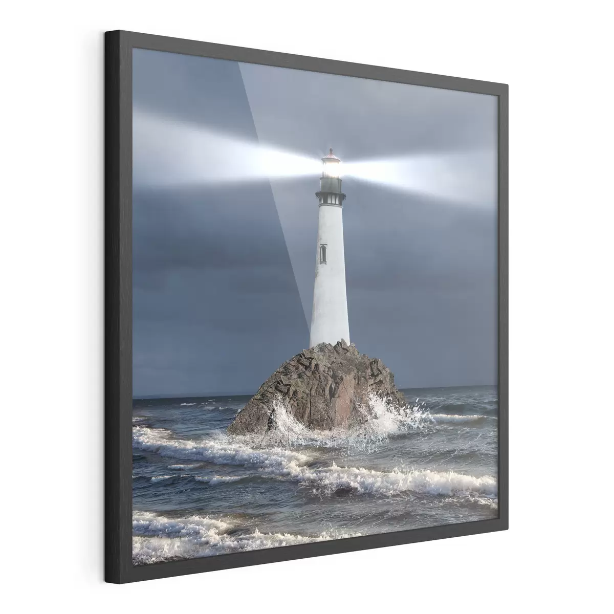 Poster Wasser, Leuchtturm und Himmel f08187