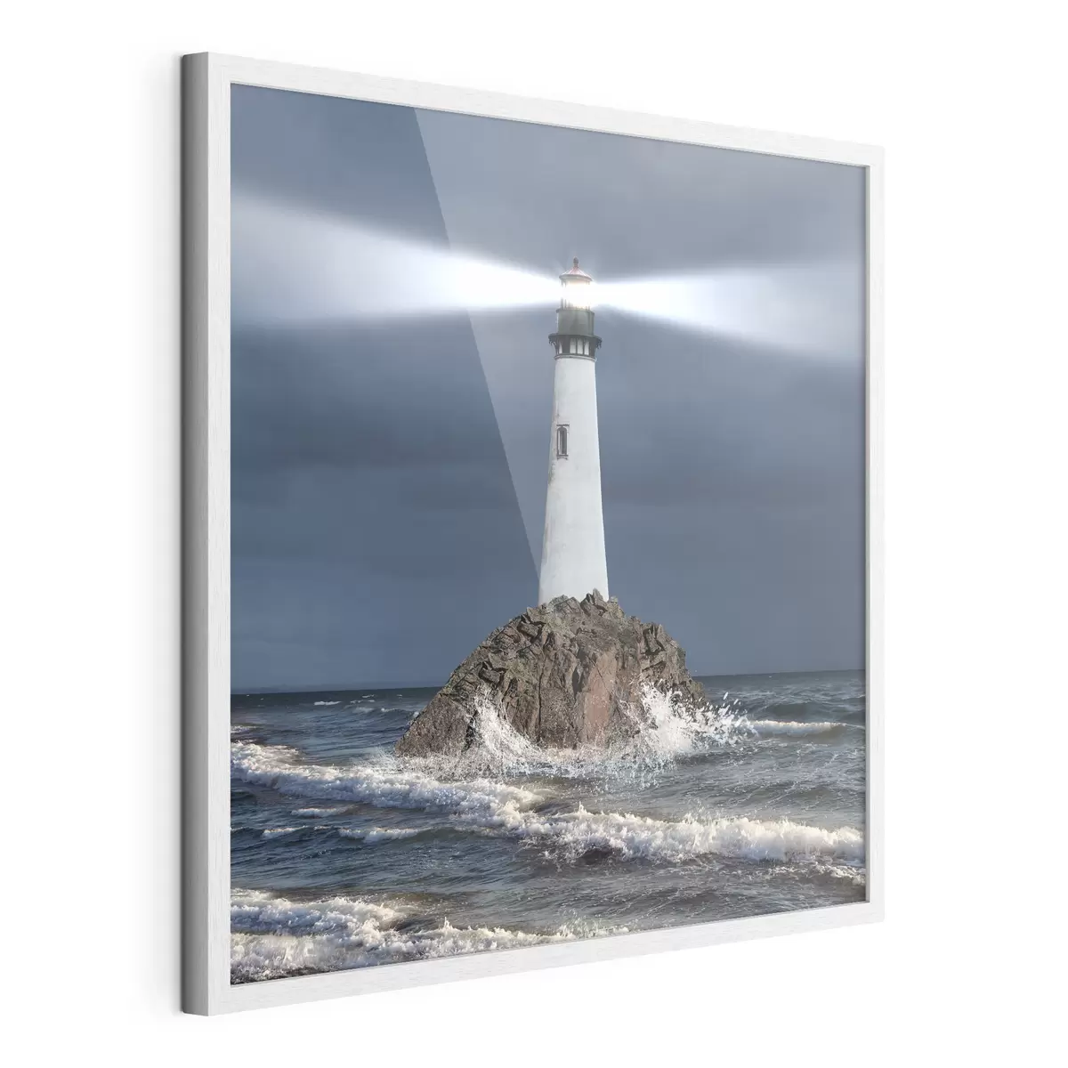 Poster Wasser, Leuchtturm und Himmel f08187