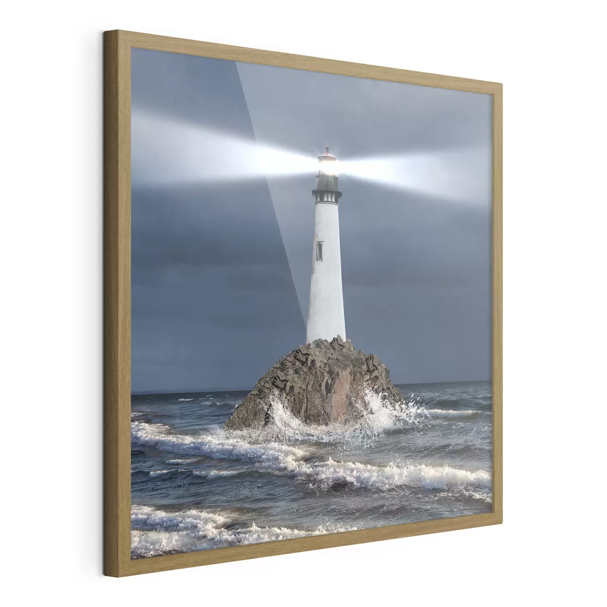 Poster Wasser, Leuchtturm und Himmel f08187