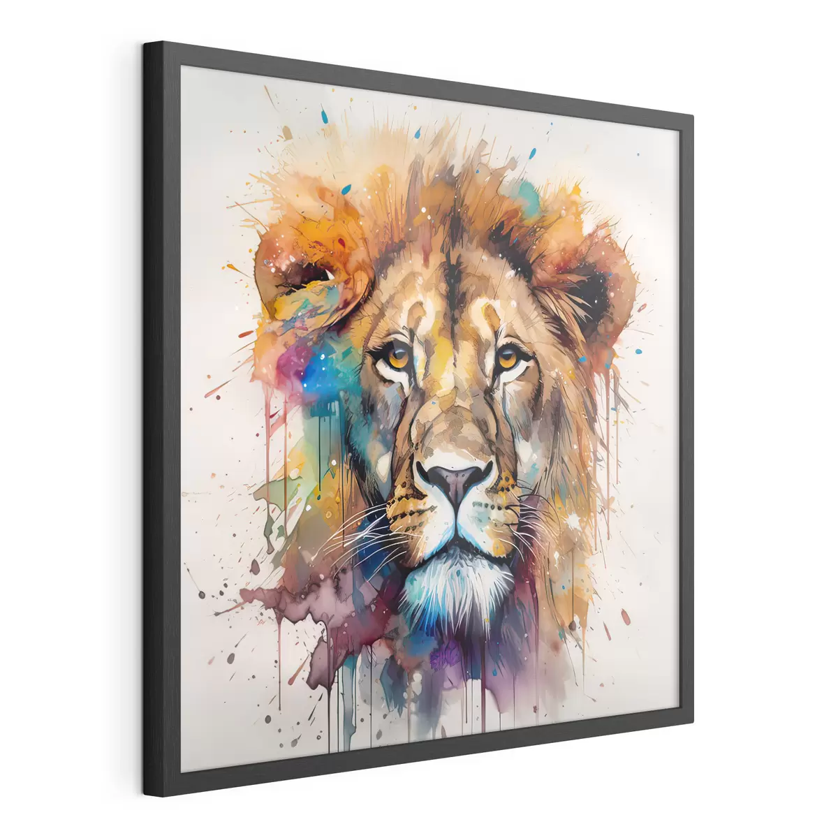 Poster Ein Löwe im Aquarellstil f32325
