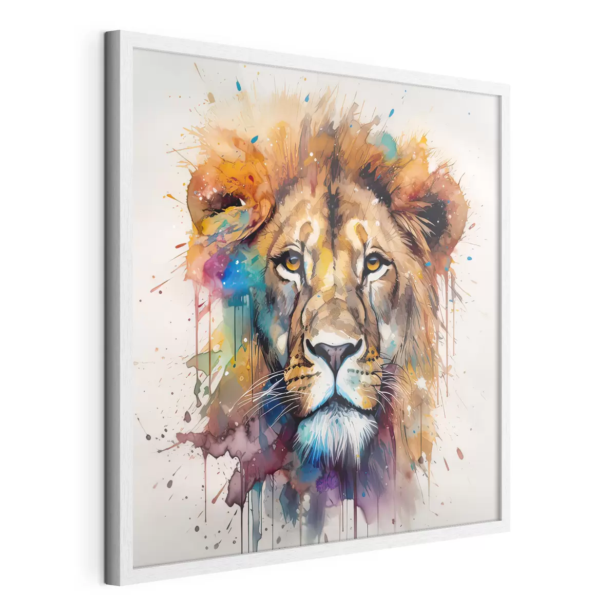 Poster Ein Löwe im Aquarellstil f32325