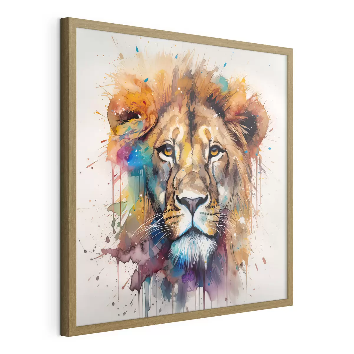 Poster Ein Löwe im Aquarellstil f32325