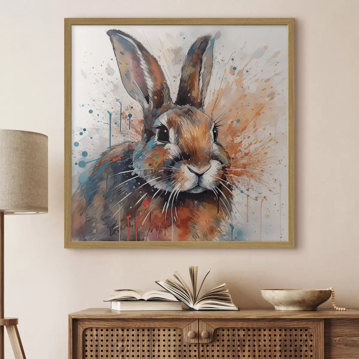 Poster Kaninchen im Aquarellstil f32329