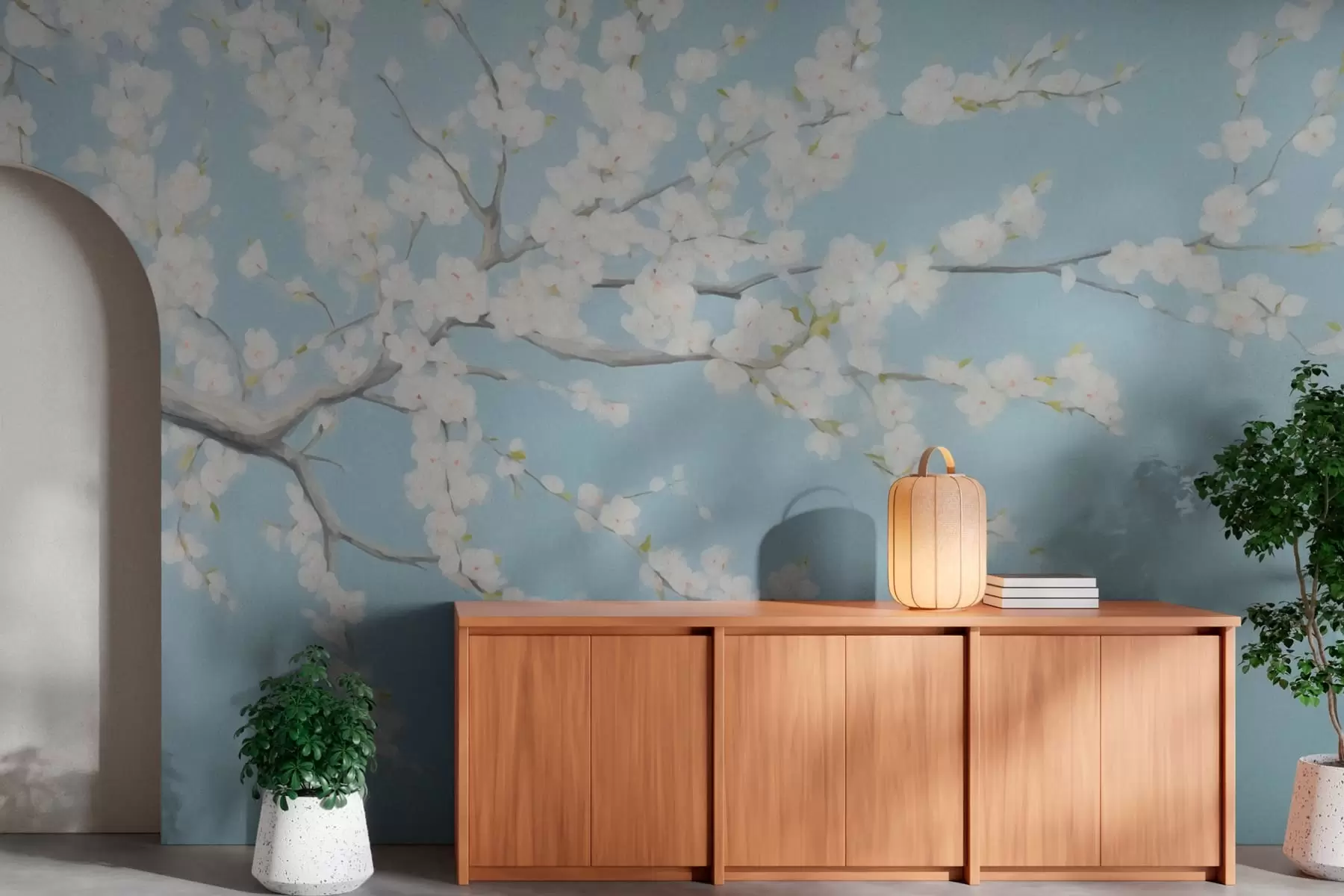 Fototapete Frühlings-Kirschblütenzweig w08543