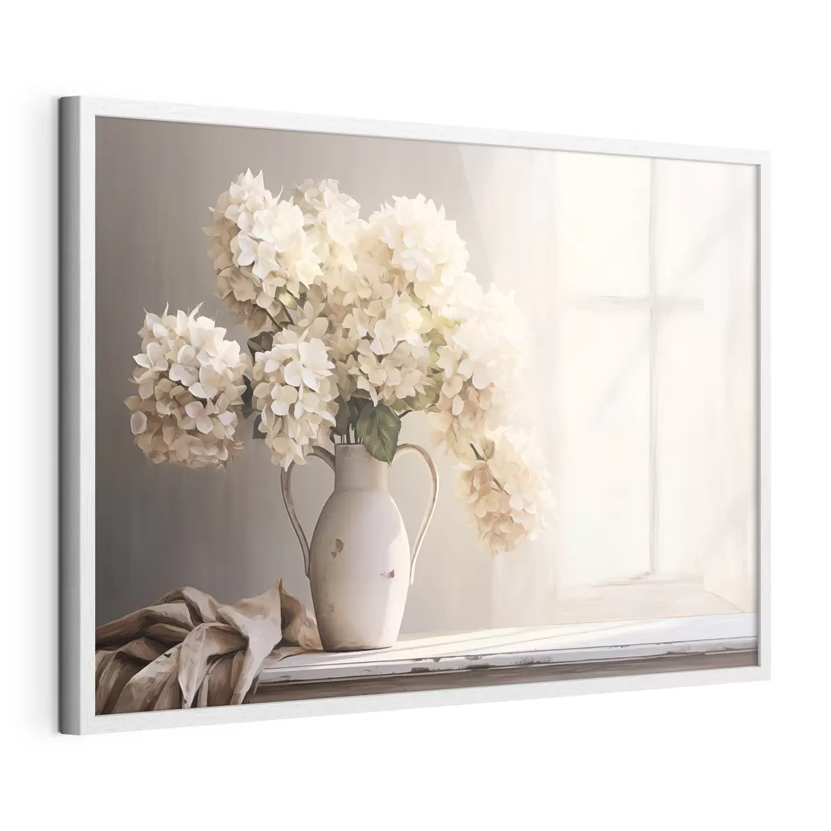 Poster Vase mit Blumen auf der Fensterbank f41762