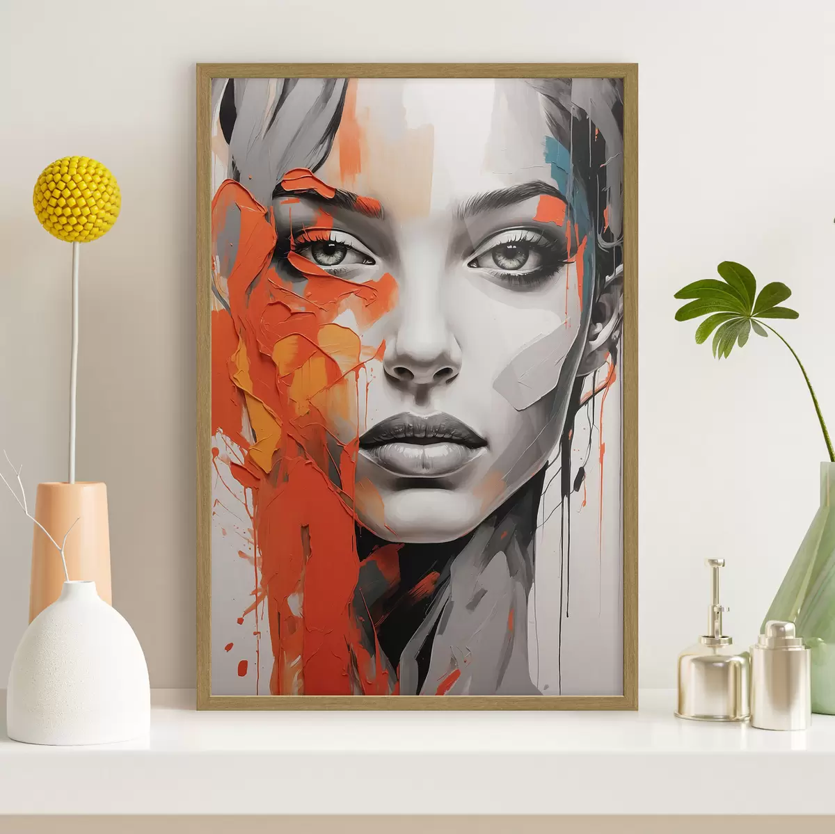 Poster Gesicht eines Mädchens im Stil der Ölmalerei f41764