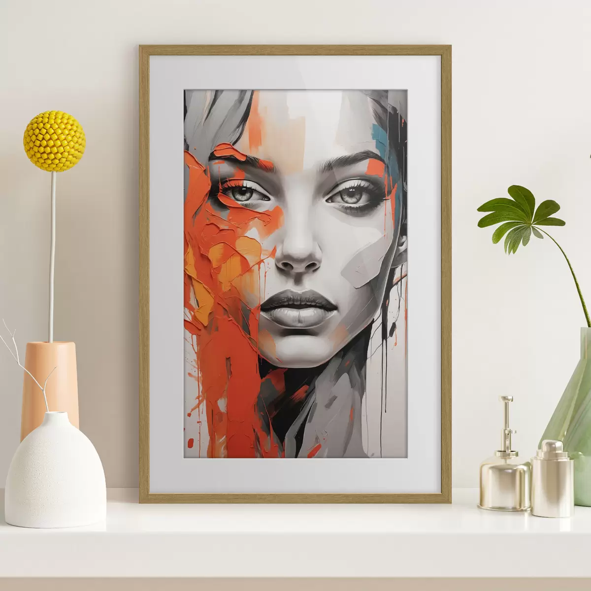 Poster Gesicht eines Mädchens im Stil der Ölmalerei f41764