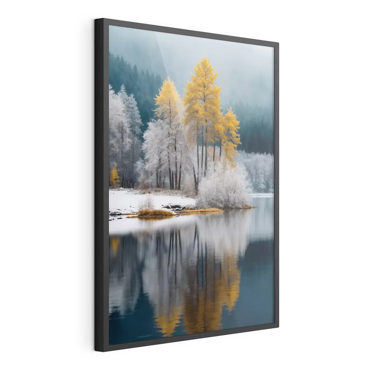 Poster Winterwald und See f41785