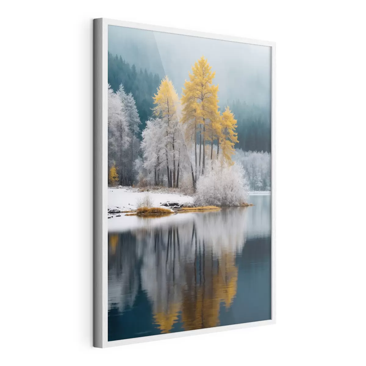 Poster Winterwald und See f41785