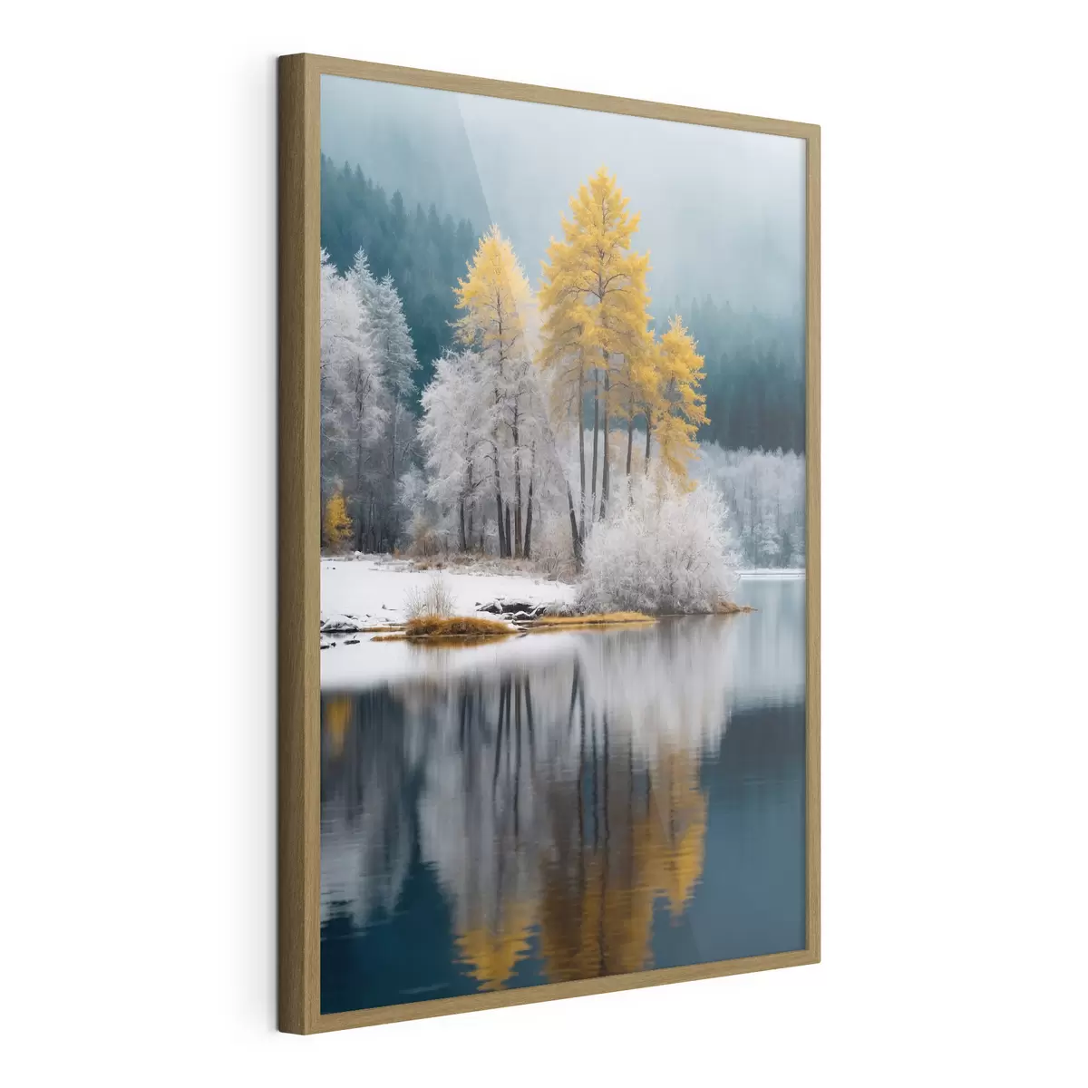Poster Winterwald und See f41785