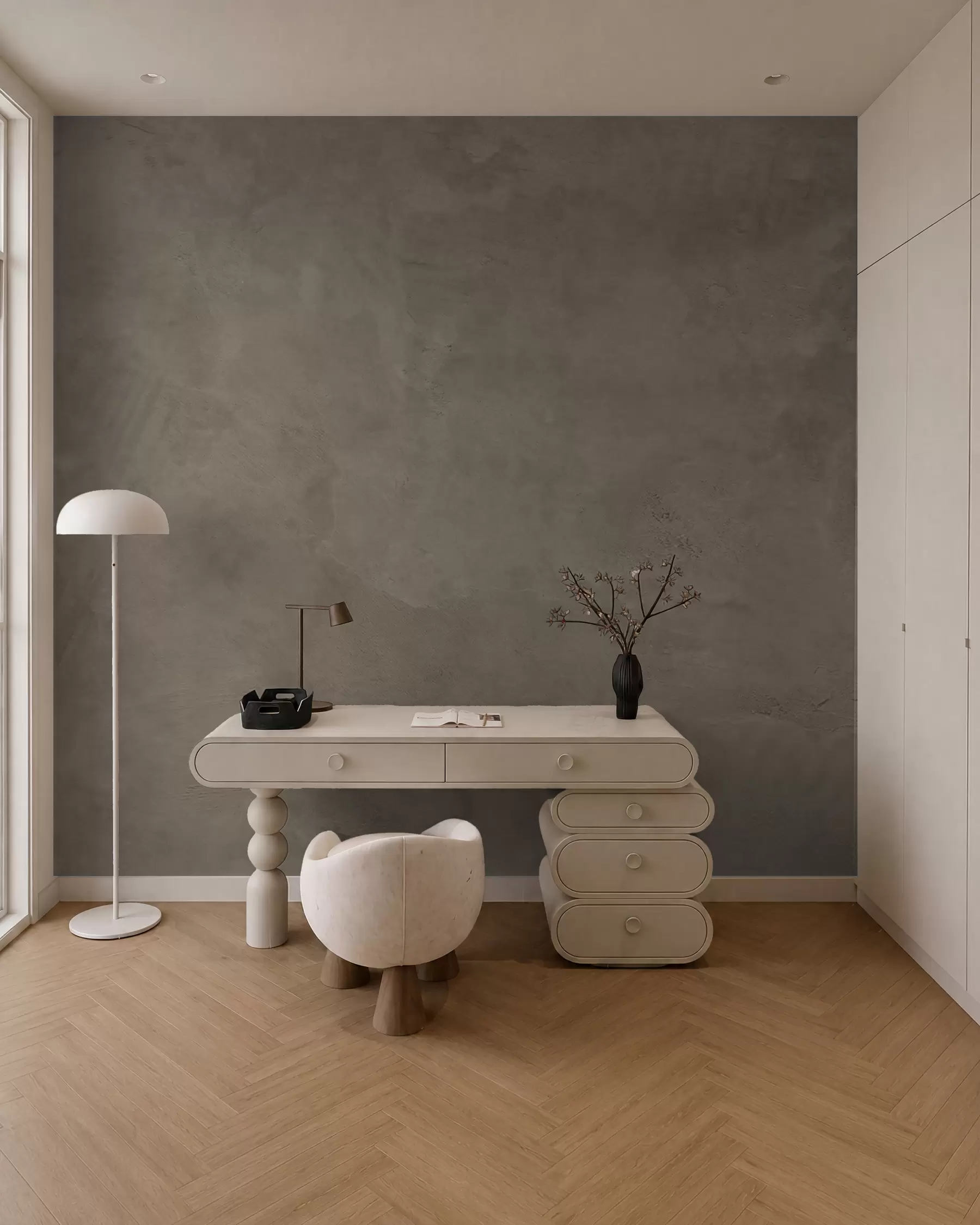 Fototapete Brauner und beiger Hintergrund mit Betonwandeffekt w02553v3