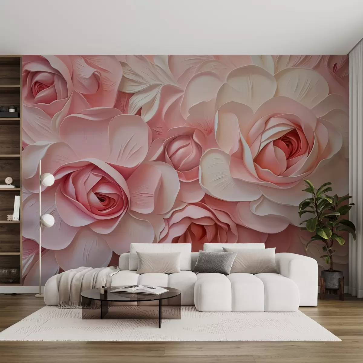 Fototapete Große Rosen Nachahmung der Malerei w02638