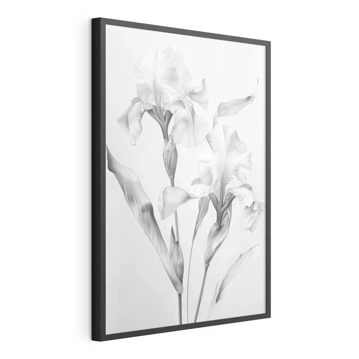 Poster Elegante Schwertlilien in Schwarz- und Weißtönen f42171