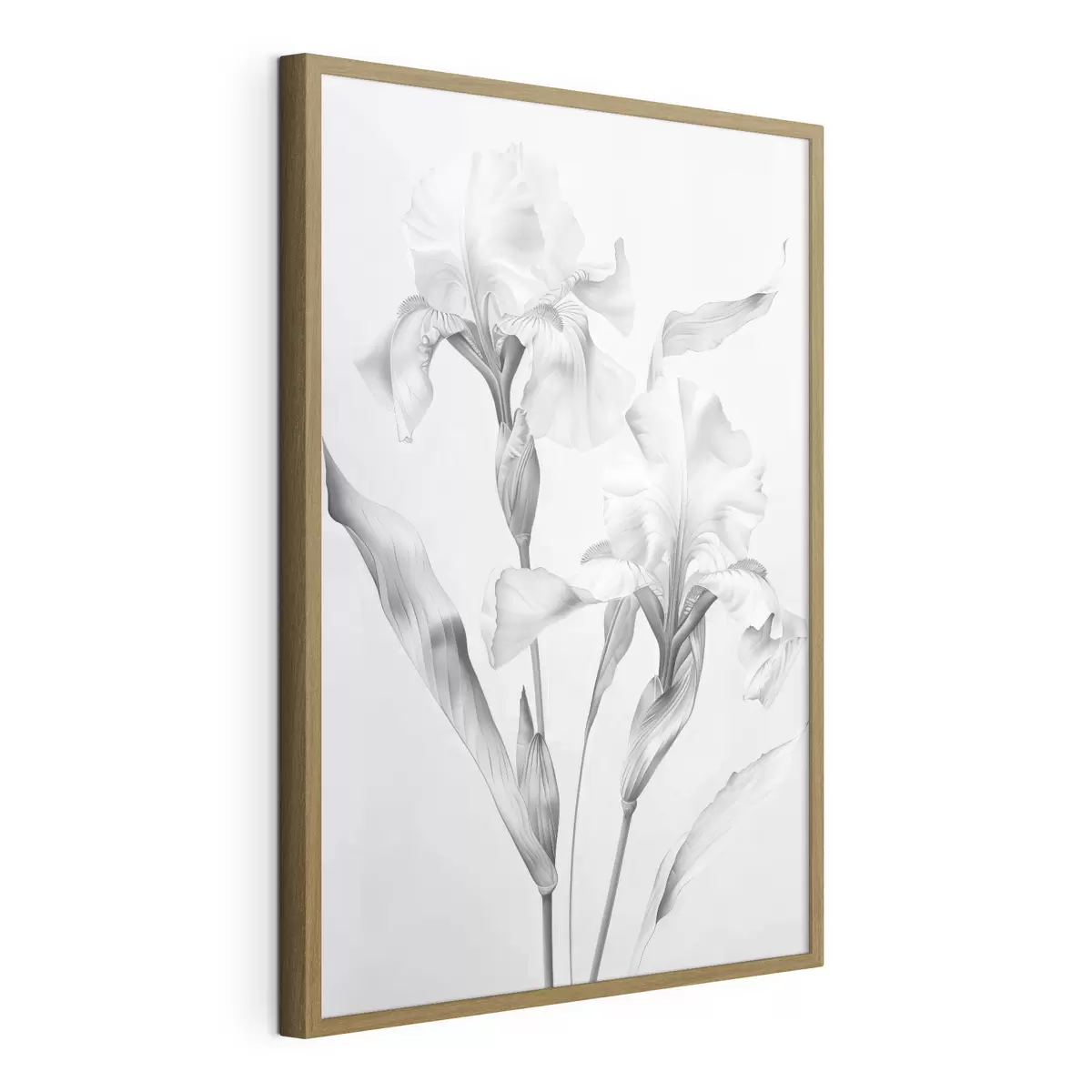 Poster Elegante Schwertlilien in Schwarz- und Weißtönen f42171