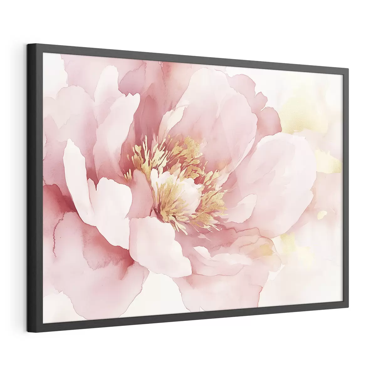 Poster Rosa Pfingstrose Blume, Aquarell-Stil f42203