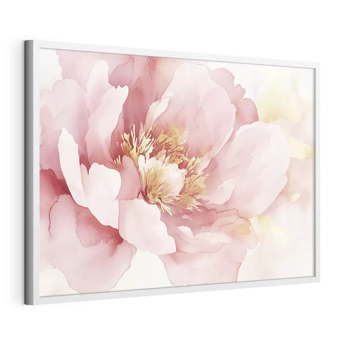 Poster Rosa Pfingstrose Blume, Aquarell-Stil f42203