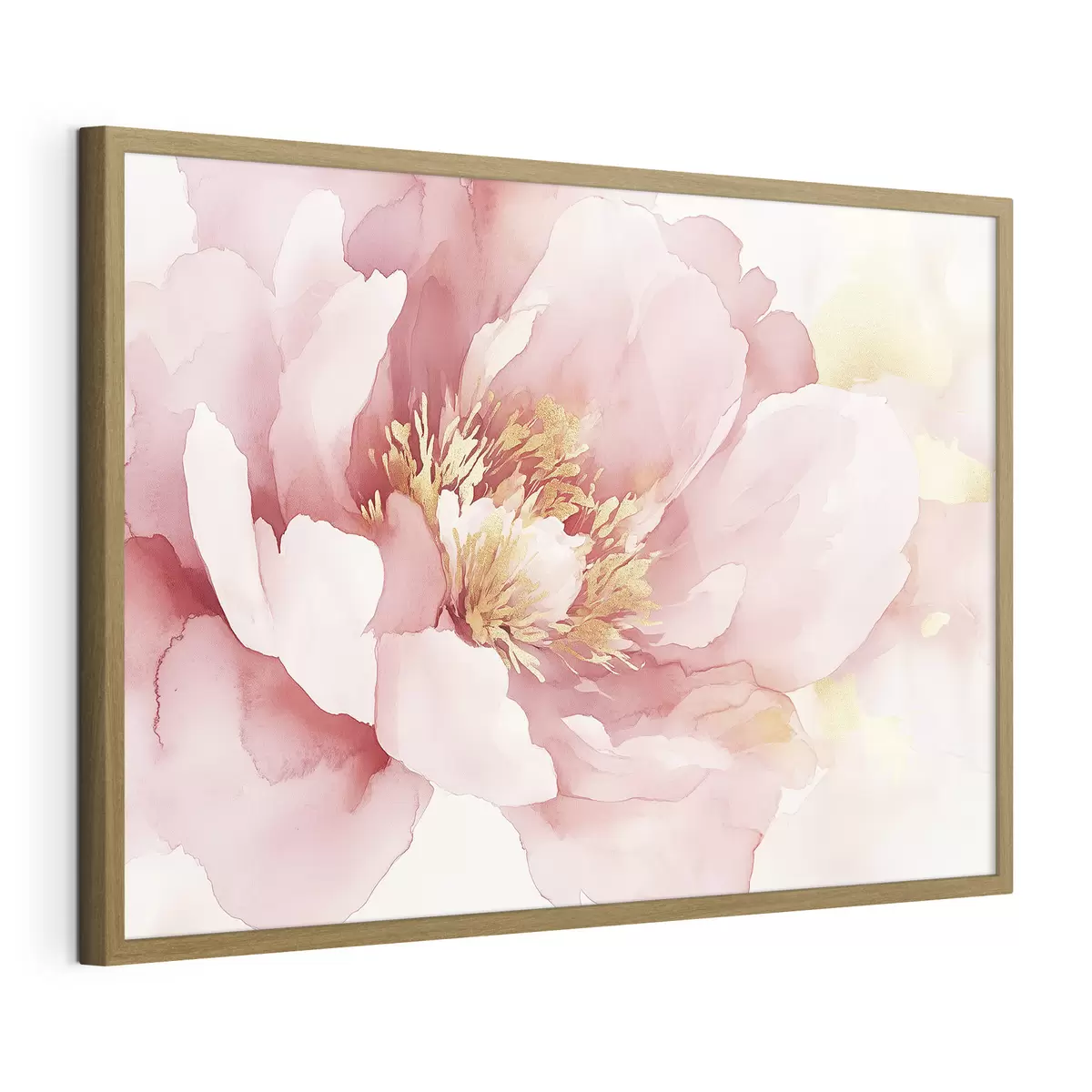 Poster Rosa Pfingstrose Blume, Aquarell-Stil f42203