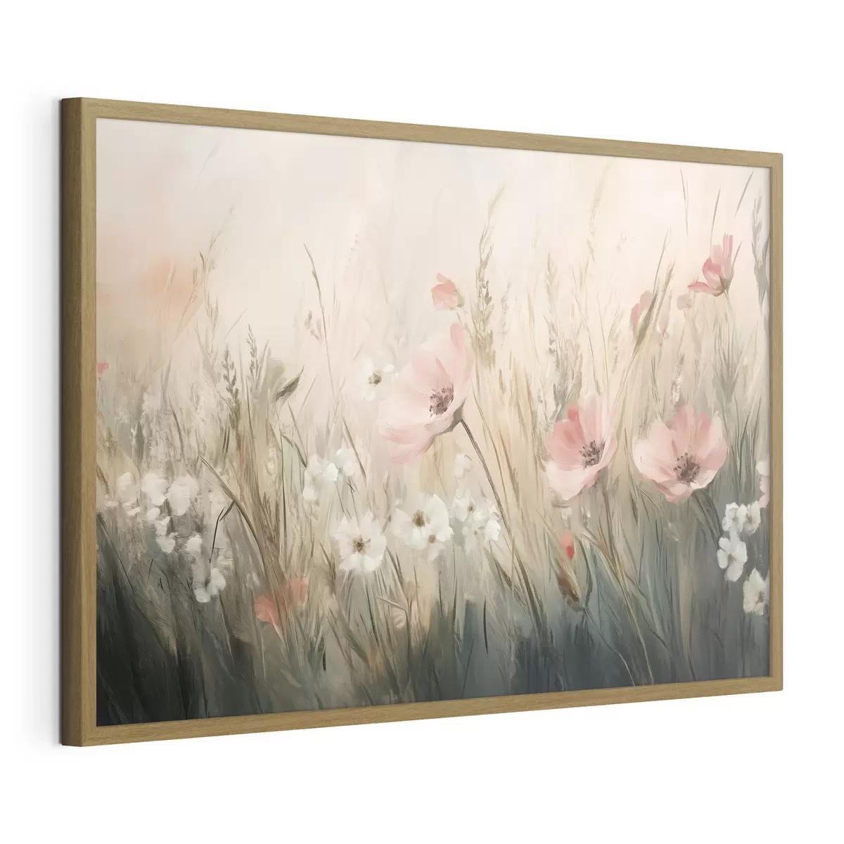 Poster Blumen auf der Wiese, rustikal, Acryl-Stil f42209