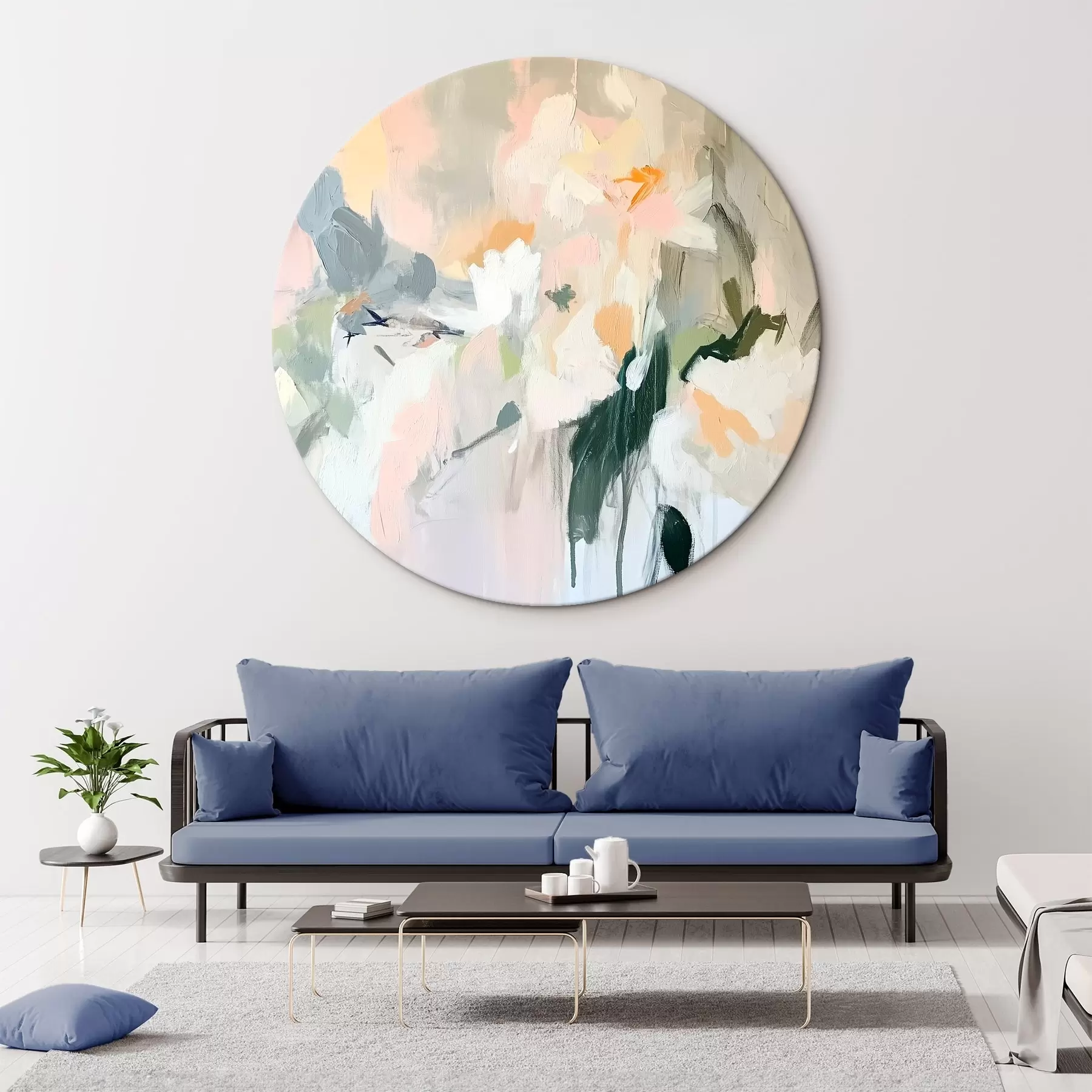 Fototapete Abstrakte Zeichnung, Acryl-Stil, weiche natürliche Farben r42204