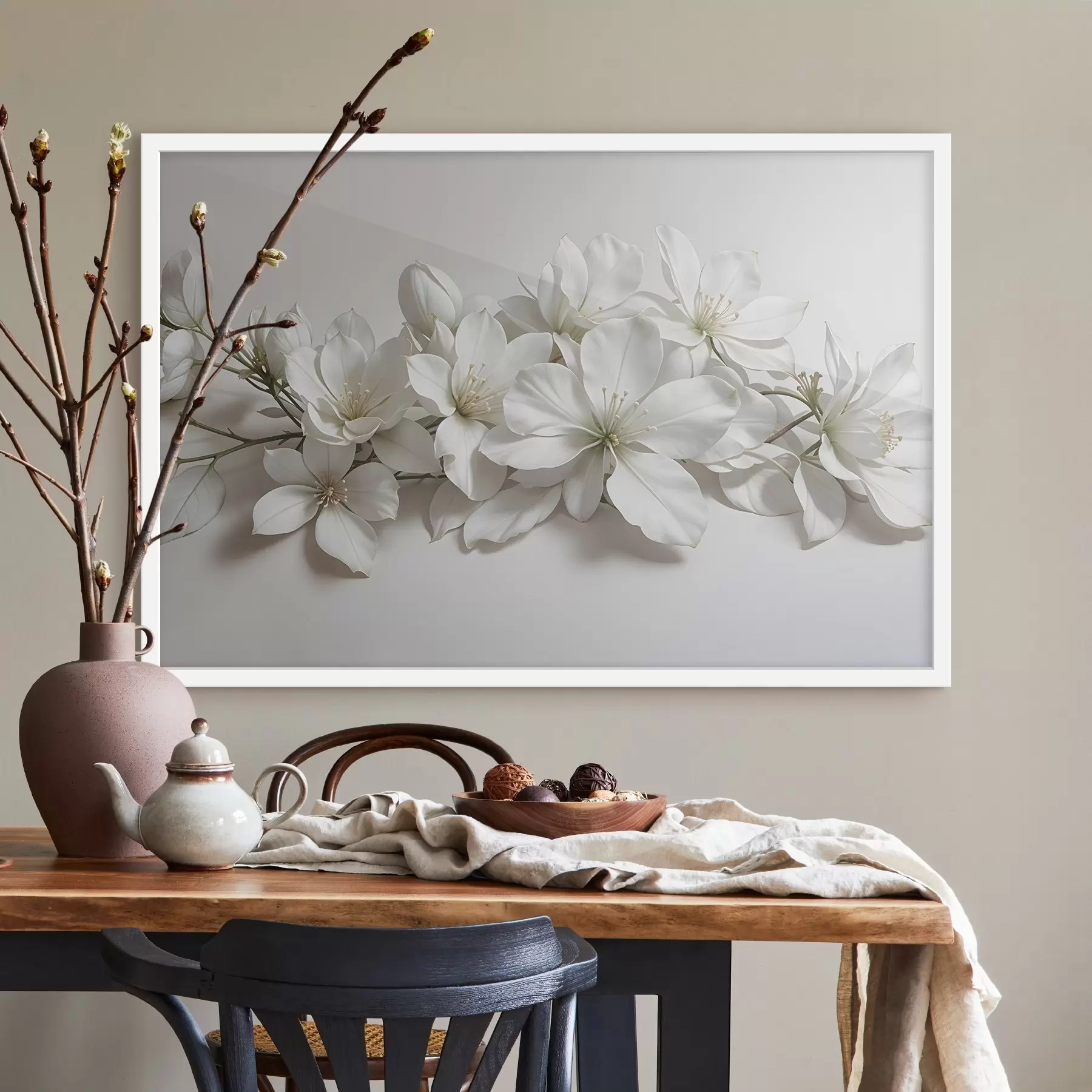 Fototapete Weiße zarte Magnolienblüten auf einem hellen Hintergrund f42230