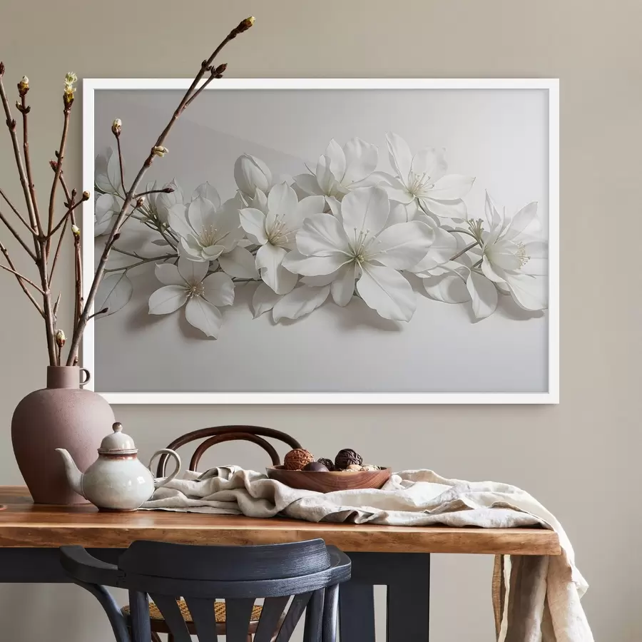 Fototapete Weiße zarte Magnolienblüten auf einem hellen Hintergrund f42230