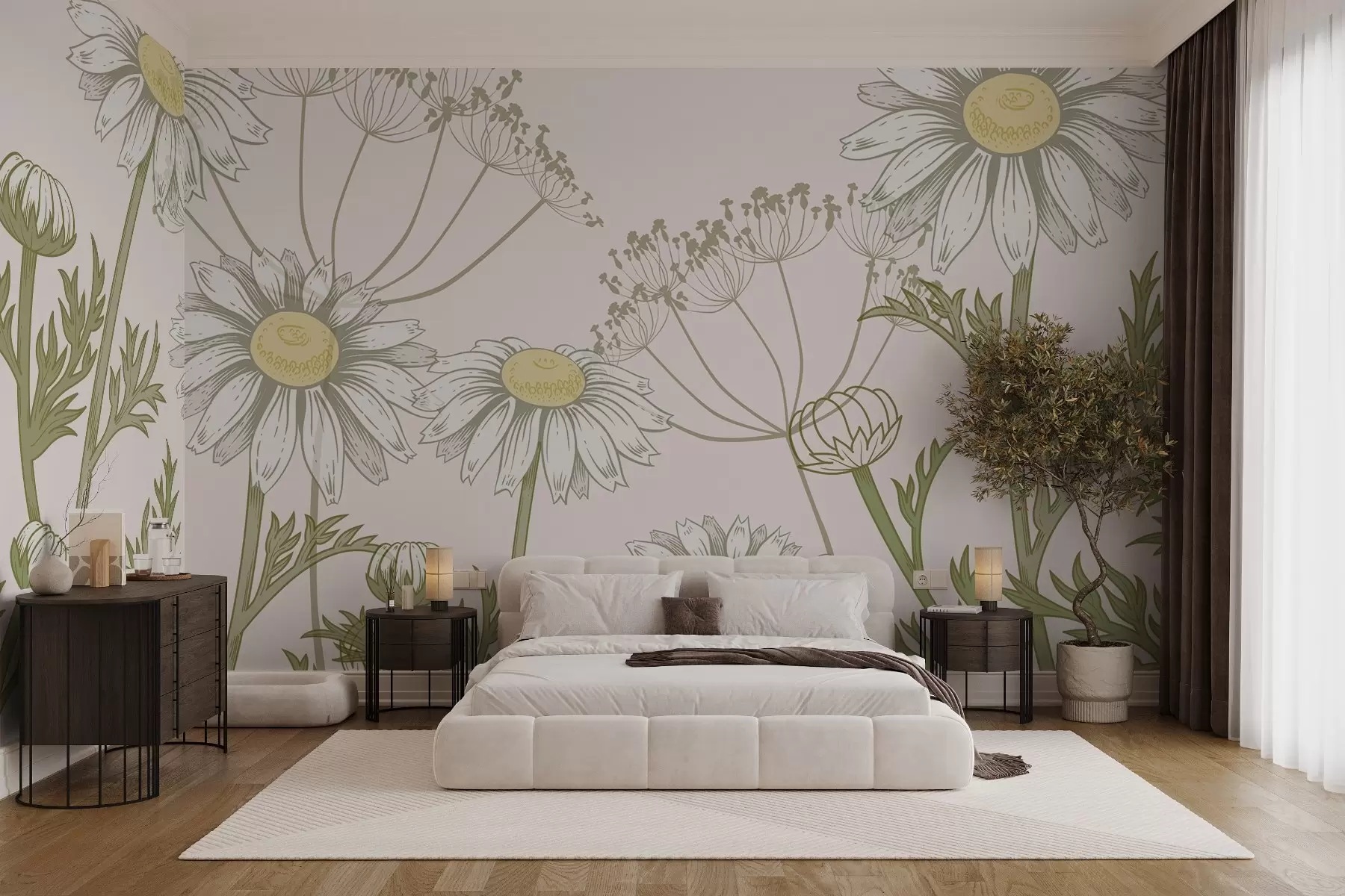 Fototapete Gänseblümchenfeld w02653