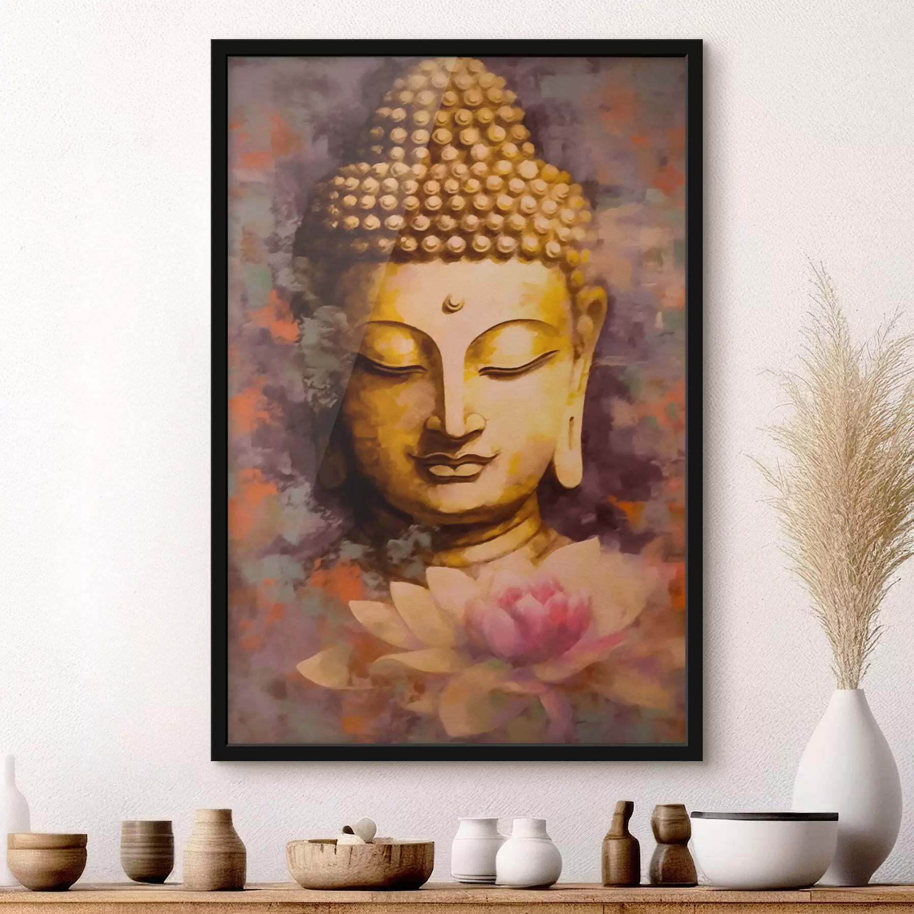 Fototapete Buddha und Lotos f42311