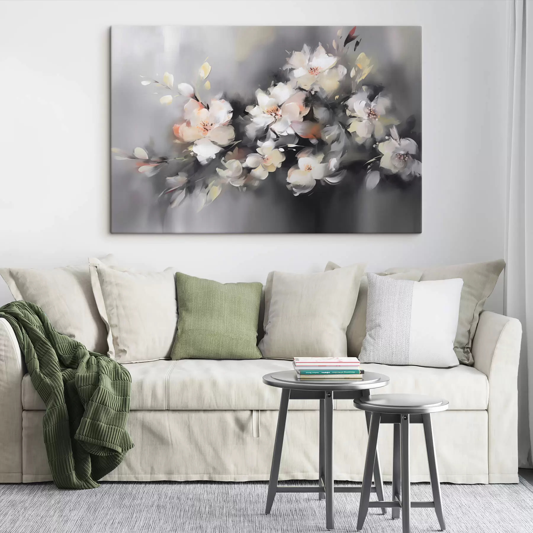 Fototapete Zweig mit abstrakten Blumen s42242