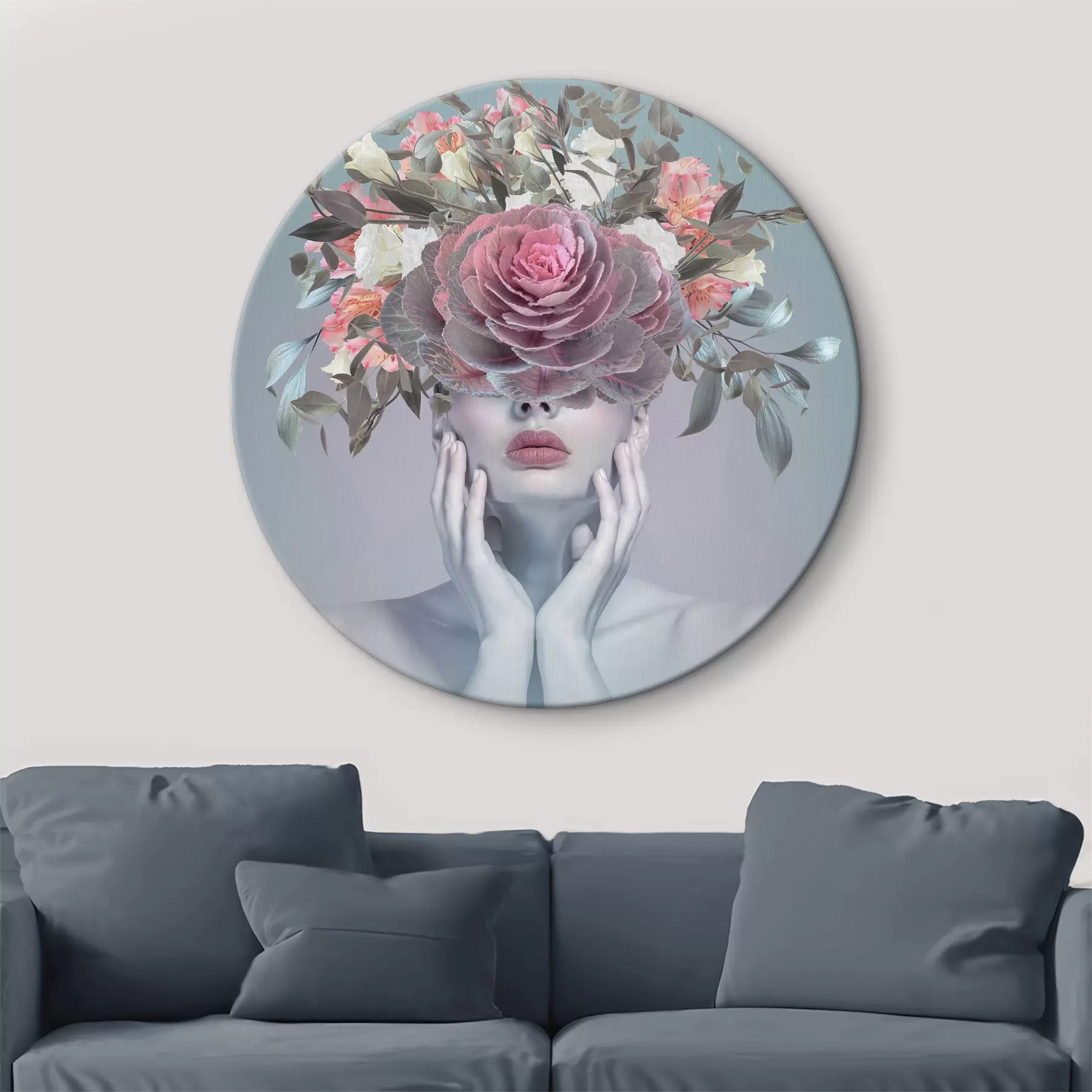 Fototapete Frau mit Blumen auf dem Kopf r37479