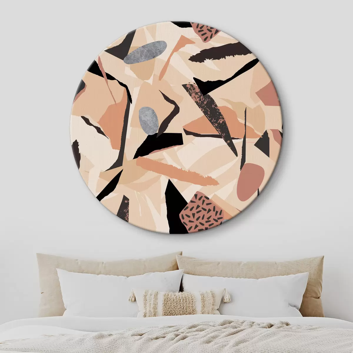 Runde Wandbilder Muster mit verschiedenen Formen und Farben r37494