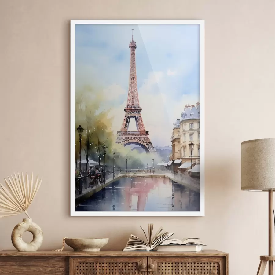 Fototapete Ansicht von Paris im Aquarellstil f42192