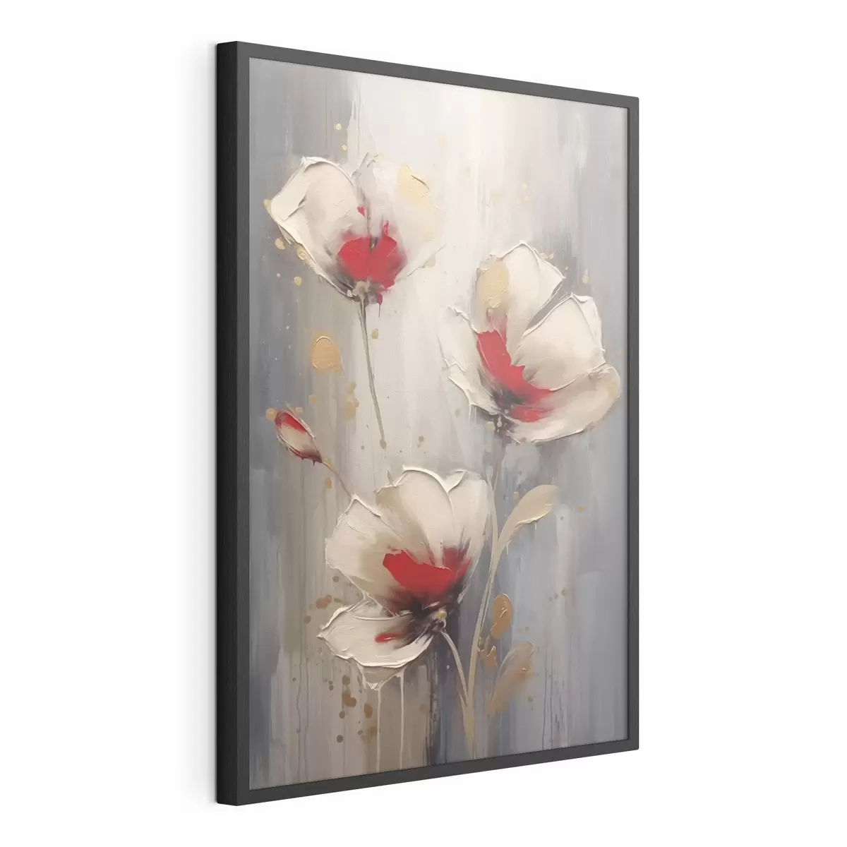 Poster Weiße und rote Blumen f42345