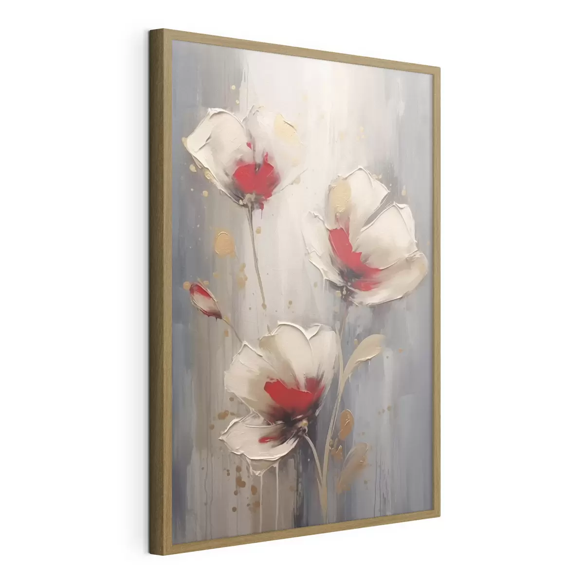 Poster Weiße und rote Blumen f42345