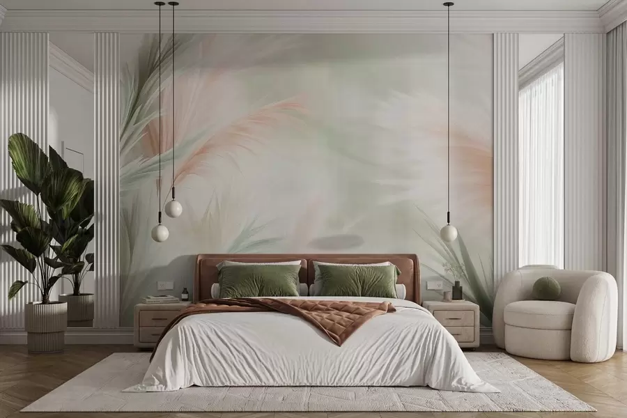 Fototapete zartes Pampasgras in zarten Farben w02688