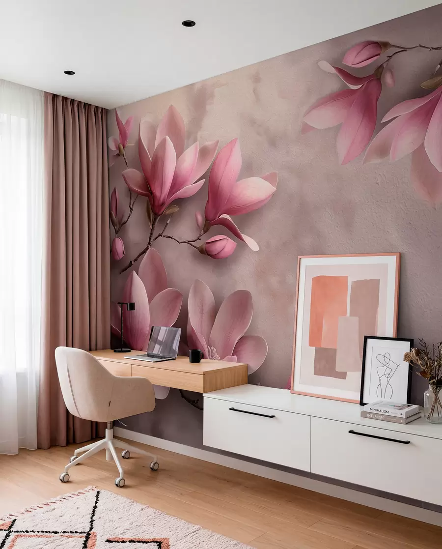 Fototapete Magnolie auf Mauve w08636