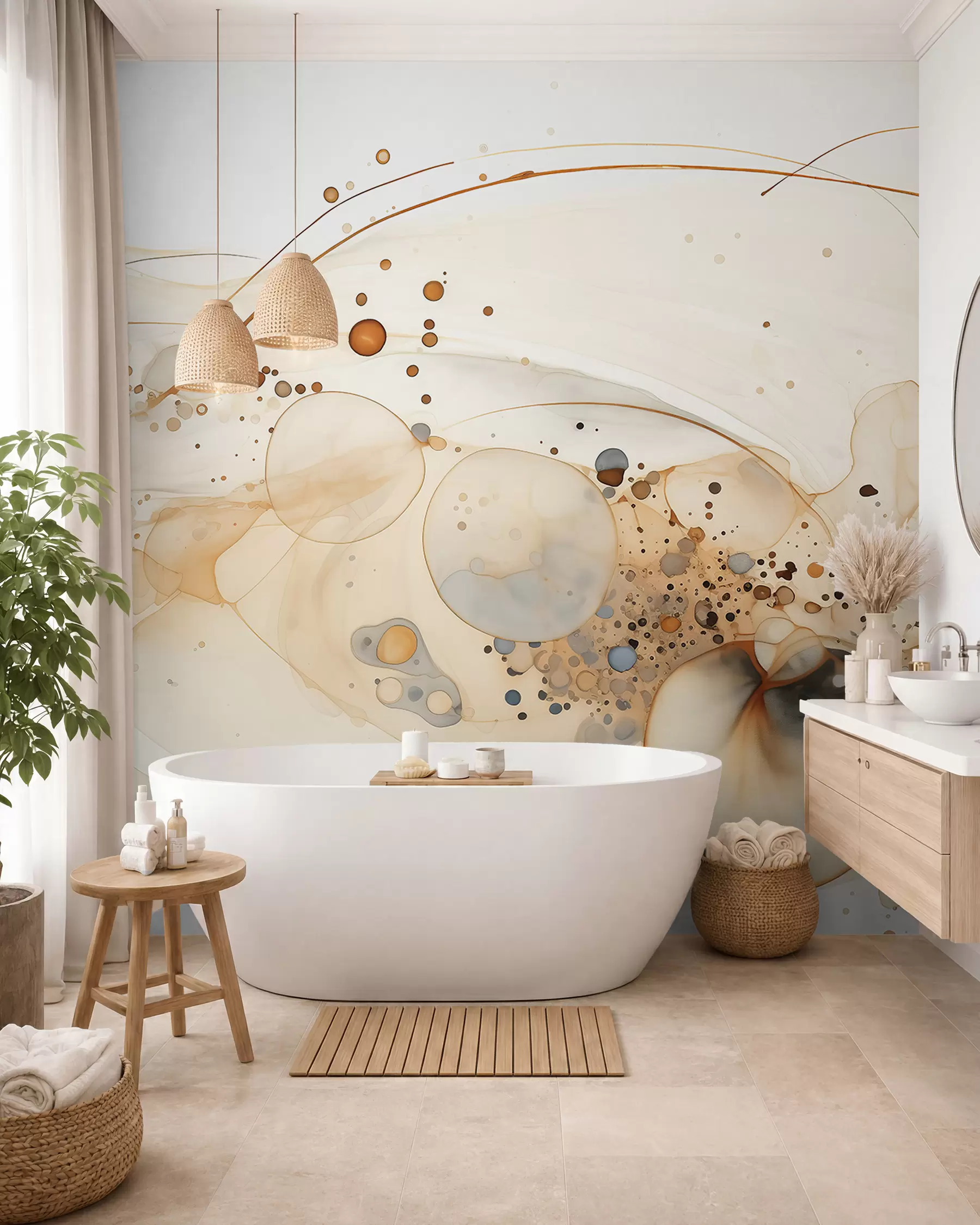 Fototapete Ambertinte und goldene Umläufe w02744