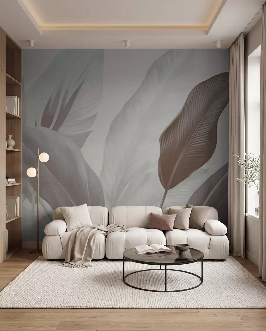 Fototapete Blattschichten in Taupe w02854v1