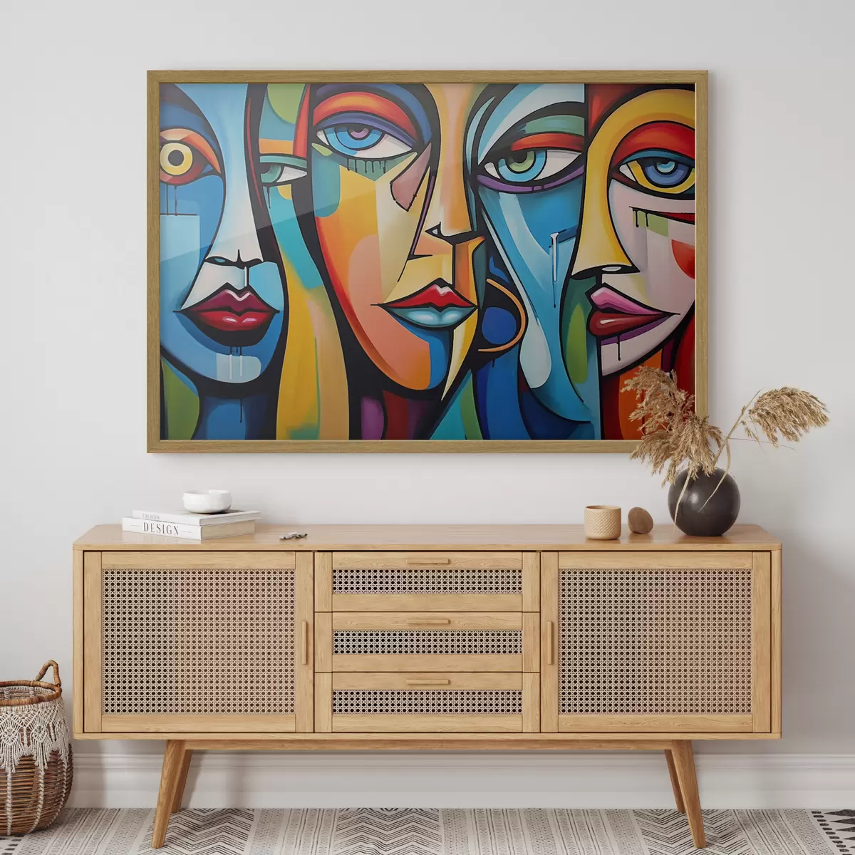 Poster Gesichter in Grundfarben f42473
