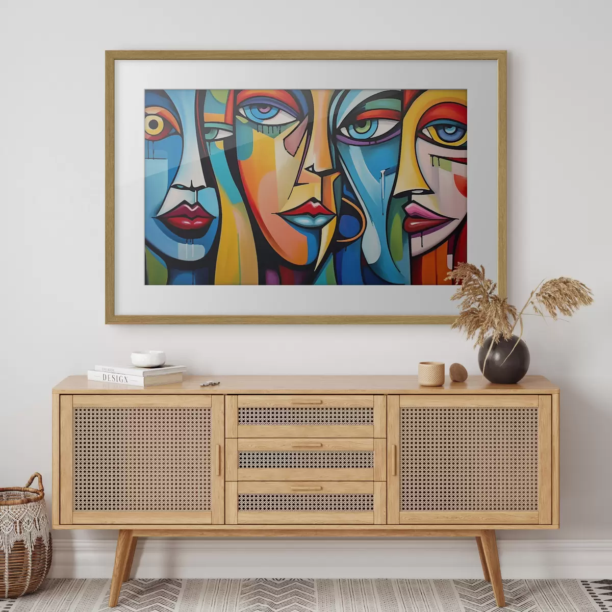 Poster Gesichter in Grundfarben f42473