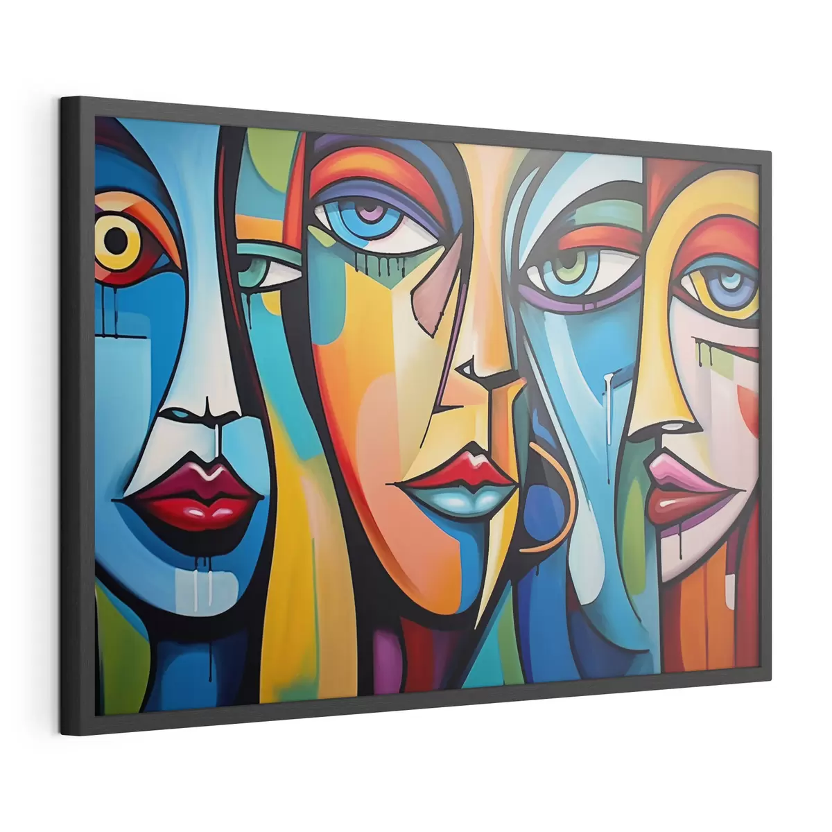 Poster Gesichter in Grundfarben f42473